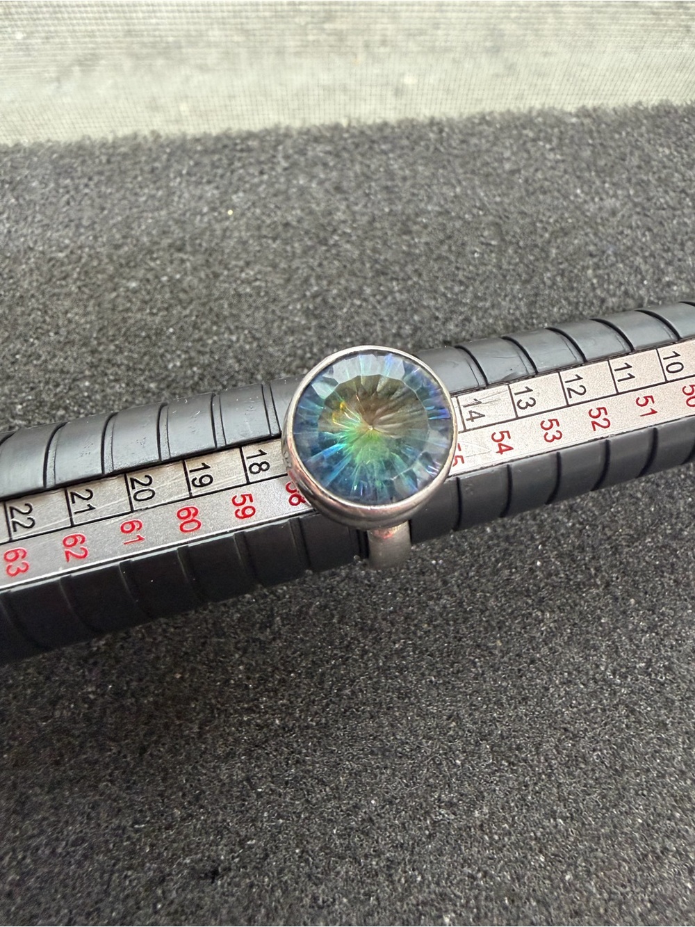 Vintage 925 Sterling Silver Gemstone Rainbow Ring